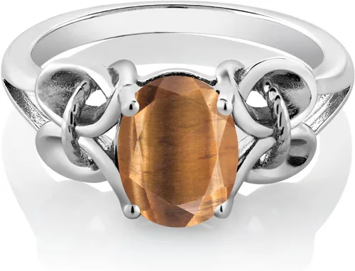 Vista 25 de Gem Stone King Anillo de compromiso ovalado con piedra natal para mujer, plata de ley 925, ovalado de 0.354 x 0.276 in, anillo de compromiso