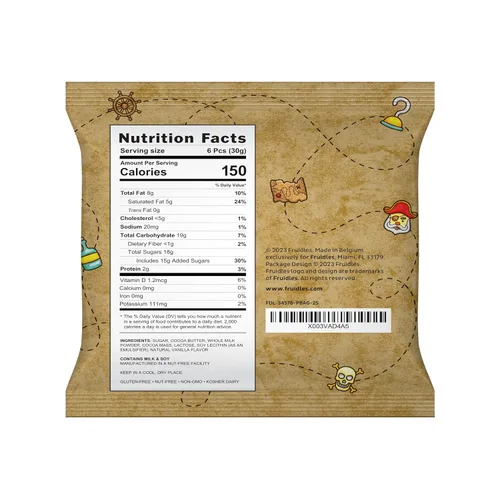 Vista 2 de Fruidles Monedas de chocolate con leche belga pirata, lácteos certificados Kosher, sin OMG (paquete de 25)
