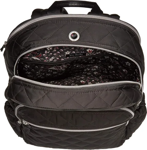 Vista 5 de Vera Bradley Mochila Campus de sarga de rendimiento, Negro, talla única