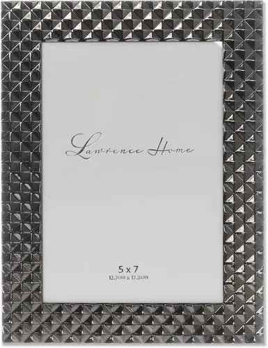 Vista 7 de Lawrence Frames Marco de metal, patrón de diamante, humo negro, 4x4