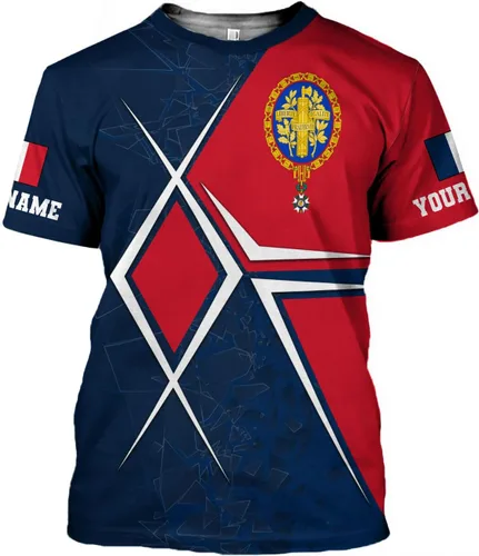 Vista 3 de Vybonz - Camisa personalizada de Francia para hombres y mujeres, Torre Eiffel París, camiseta con capucha de Francia, ropa de fútbol con bandera