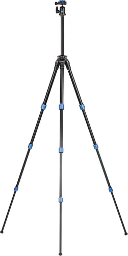 Vista 3 de Kit de trípode de aluminio delgado Benro – Trípode de viaje ligero con cabeza de bola N00, placa Arca-Swiss, cerraduras de giro y estuche
