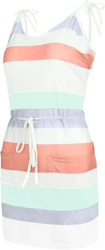 Vista 5 de Vestidos de cóctel casuales para mujer, vestidos de verano con colores contrastantes, mini vestido de sol y playa con bolsillos, vestidos casuales
