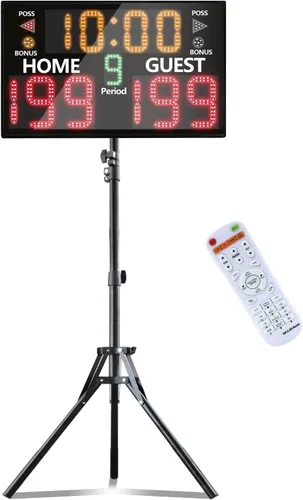 Vista 7 de YZ Bigger LED Digital Scoreboard, Portable Basketball Scoreboard with Timer Clock, Electronic Scoreboard with Remote, Tabletop Scoreboard Clock