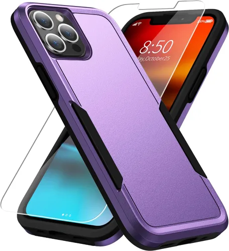 Vista 20 de Funda para iPhone 12 Pro Max, con protector de pantalla, [probada contra caídas de grado militar], resistente, resistente, a prueba de golpes