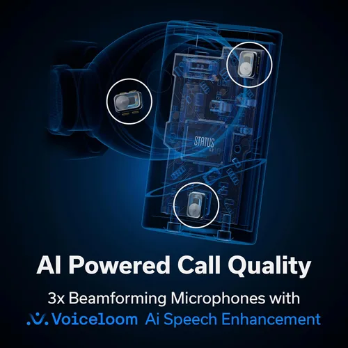 Vista 6 de Status Auriculares inalámbricos Pro X, controlador de altavoz triple, audio de alta resolución con LDAC, 52dB ANC, 6 micrófonos de formación de haz