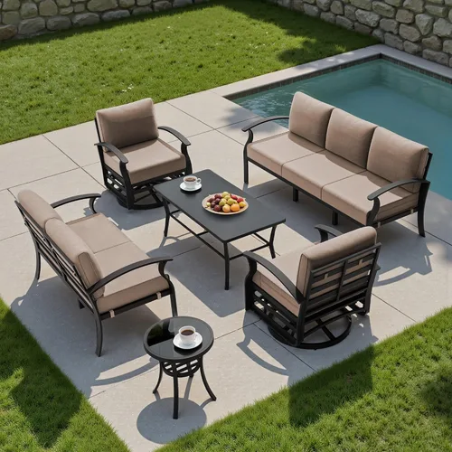 Vista 50 de Kullavik Juego de muebles de patio al aire libre de aluminio con cojines Arena