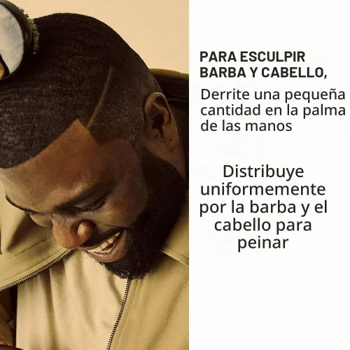 Vista 3 de Bevel - Bálsamo para barba y pomada para el cabello con aceite de coco y manteca de karité, cuidado de la barba para hombres, 1.7 onzas