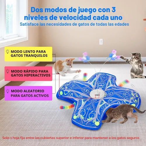 Vista 4 de Juguetes interactivos para gatos de interior, [Nuevamente actualizado] Juguetes recargables con activación táctil de escondite para gatitos