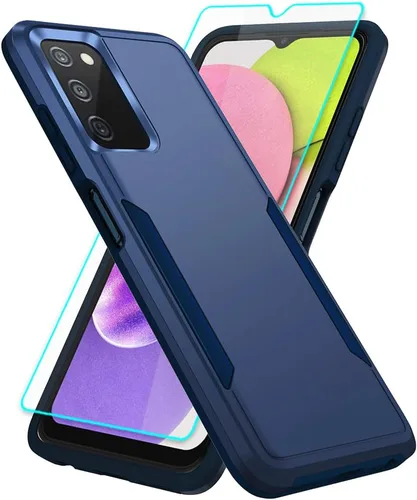 Vista 9 de Yiakeng Funda para Samsung Galaxy A03S, Galaxy A03S con protector de pantalla HD [prueba de caídas de grado militar], funda protectora de doble capa