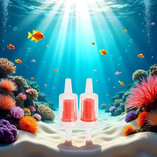 Vista 2 de JJLFresheners Válvula de prevención de reflujo Válvula de bomba de aire de burbuja de control de acuario para tanque de peces 6 piezas rojo