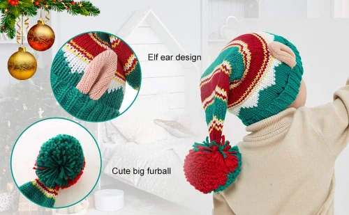 Vista 6 de LMLALML Sombreros de Navidad para mujeres, niños y hombres, elegante, de punto, cálido, divertido gorro para Año Nuevo, fiesta festiva