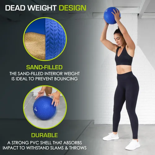 Vista 4 de ProsourceFit Slam Medicine Balls 5, 10, 15, 20, 25, 30, 50lbs Smooth and Tread Textured Grip Dead Weight Balls for Strength and Conditioning