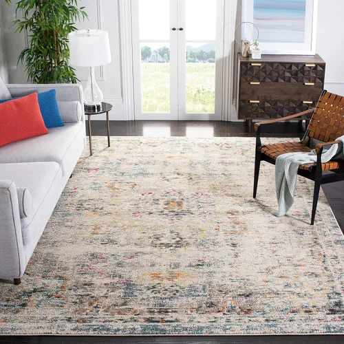 Vista 61 de Safavieh MAD473E - Tapete con diseño de medallón desgastado, bohemio elegante, colección Madison, no suelta pelos, fácil de cuidar, alto tránsito