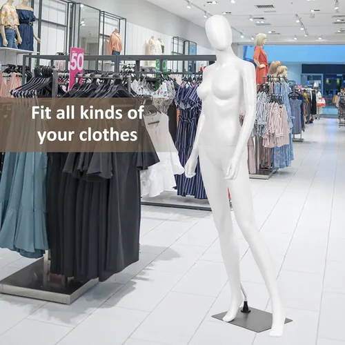 Vista 2 de S AFSTAR Maniquí femenino de 5.8 pies/70 pulgadas, forma de vestido ajustable y desmontable, modelo de maniquí de cuerpo completo, soporte de torso