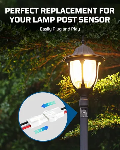 Vista 3 de EDISHINE Accesorios de luz de poste para exteriores, sensor de atardecer a amanecer, interruptor fotoeléctrico para luz de poste al aire libre