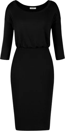 Vista 2 de Moyabo vestido lápiz informal de oficina con mangas 34 y cuello redondo para mujer