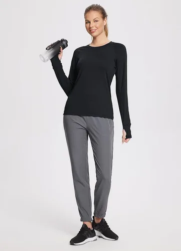 Vista 2 de BALEAF Women's Long Sleeve Running Shirts Workout Tops Athletic Active Quick Dry Soft Lightweight