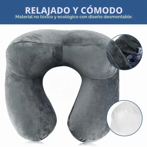 Vista 5 de Almohadas inflables de viaje para dormir, almohada inflable para el cuello para viajar, almohadas inflables para el cuello de viaje para aviones
