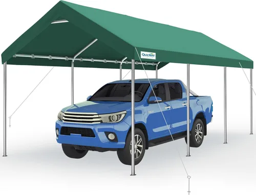 Vista 13 de Quictent Toldo de Cochera Resistente de 10x20 pies Carpa Galvanizada para Automóvil Refugio de Garaje al Aire Libre para Botes con Estructura