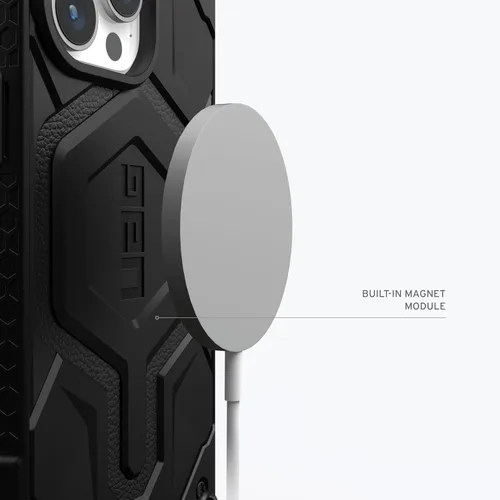 Vista 4 de URBAN ARMOR GEAR UAG Funda [Versión Actualizada] Compatible con Funda para iPhone 15 Pro de 6.1" Monarch Pro Negro Imán Integrado Compatible