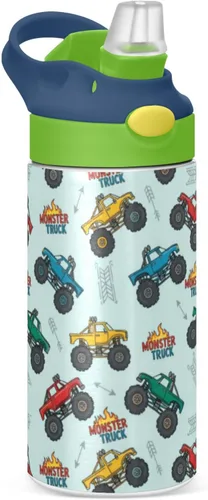 Vista 11 de Stars Basketball - Botella de agua aislada para niños y niñas con tapa de pajilla, vaso de acero inoxidable de 12 onzas, a prueba de fugas, sin BPA