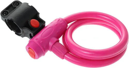 Vista 9 de INOOMP Candado de bicicleta antiarañazos, color rosa, candado de acero para bicicleta, bloqueo de cadena, sin llave, acabado cromado