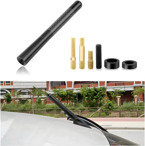 Vista 7 de Wevdn Antena corta para automóvil, antena receptora de señal de radio estéreo de fibra de carbono de aleación de aluminio de 1.43 pulgadas, repuesto