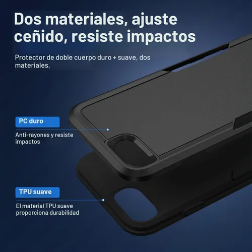 Vista 5 de Funda para iPhone SE 2022 (3ª)/2020 (2ª)/iPhone 7/8, con protector de pantalla, [prueba de caídas de grado militar], resistente, resistente, a Negro