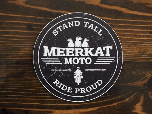 Vista 4 de Meerkat Moto ADV Motorcyle - Adhesivo redondo, círculo de 3 pulgadas, calcomanía de vinilo para motos de aventura, Overland, Offroad