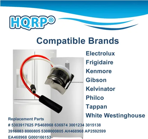 Vista 3 de HQRP Reemplazo del termostato de descongelación para refrigerador Frigidaire 5303917625, AP25999, 08000805, 3001234, 3015138, 3916083, 5308000805