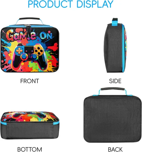 Vista 3 de Lonchera para niños, bonita bolsa de almuerzo aislada para niños, lonchera escolar impermeable, regalo para adolescentes y adultos, bolsa