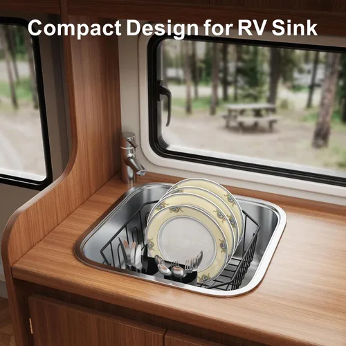 Vista 7 de GSlife Escurridor de platos pequeño en el fregadero, escurridor de platos compacto para fregadero de cocina y apartamento, resistente a