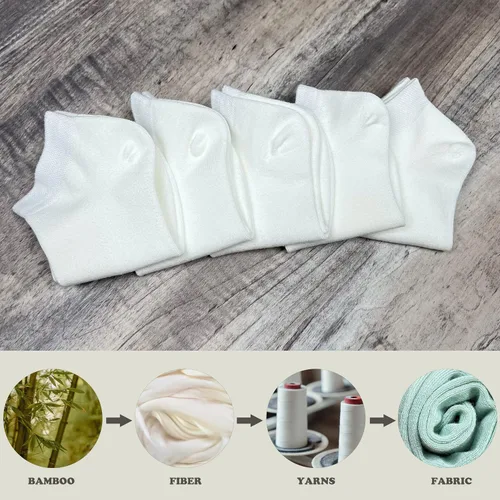Vista 5 de SERISIMPLE Calcetines de bambú de viscosa para la escuela, calcetines de tobillo súper suaves para niños, puños elásticos, calcetines atléticos