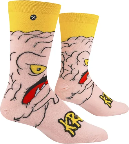 Vista 3 de Odd Sox, Nickelodeon TMNT - Calcetines de dibujos animados, Krang, divertidos y novedosos para hombre