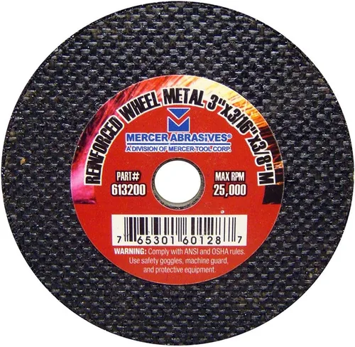 Vista 11 de Mercer Industries 613060-Ruedas de corte de metal de 3" x 1/16" x 1/4" (paquete de 100)