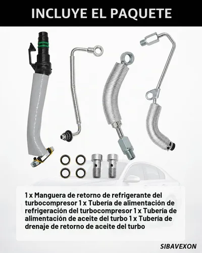 Vista 5 de Kit de línea de aceite Turbo 55587854/55592600 de 4 piezas, compatible
