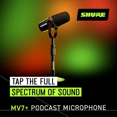 Vista 10 de Shure MV7+ - Micrófono dinámico para podcast con soporte, certificado OBS, audio mejorado, panel LED, salidas USB-C y XLR, modo de nivel automático