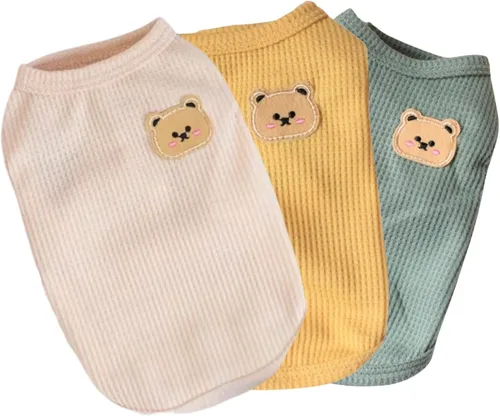 Vista 10 de Camisetas de algodón para perros y gatos - Chalecos sin mangas suaves, transpirables y elásticos para perros medianos y pequeños