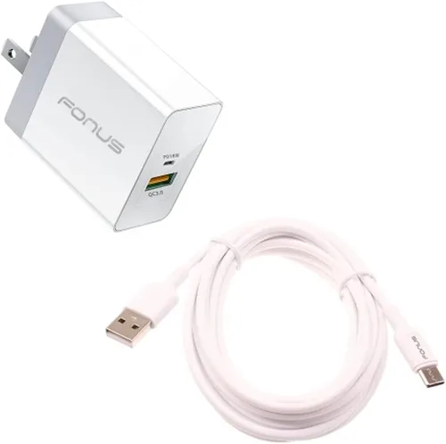 Vista 7 de Cable USB-C tipo C de 6 pies, cable de carga rápida, cable de alimentación compatible con Samsung Galaxy S21 S22 S23 Ultra Plus Z Fold Z Flip