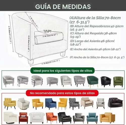 Vista 6 de NILUOH - Funda elástica para silla de club, cubierta elástica para silla de bañera, fundas para silla de barril, fundas para sillón, cubierta para 01