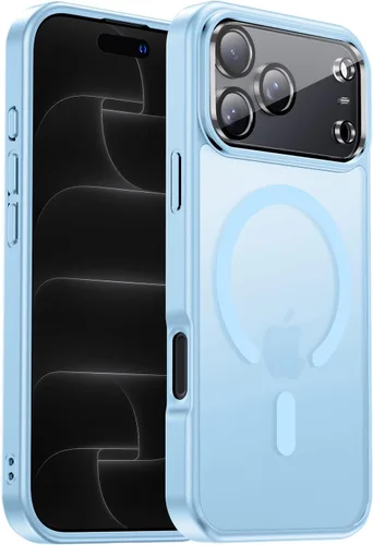 Vista 45 de Funda para iPhone 17 Pro Max con protector de lente de cámara [protección de grado militar de 10 pies] compatible con MagSafe a prueba de golpes