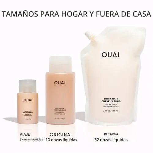 Vista 9 de OUAI Champú Espeso - Champú Hidratante con Queratina, Raíz de Malvavisco, Manteca de Karité, Aceite de Aguacate para Cabello Grueso - Fortalece e