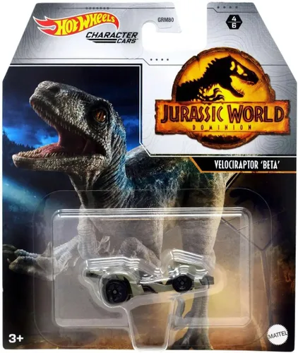 Vista 4 de Hot Wheels Jurassic World - Juego de 4 vehículos fundidos a presión de GRM80-956A