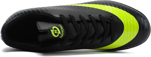 Vista 2 de UYO Zapatos de fútbol de interior para hombre, tacos de fútbol bajos, con cordones, antideslizantes, para deportes, fútbol sala TF