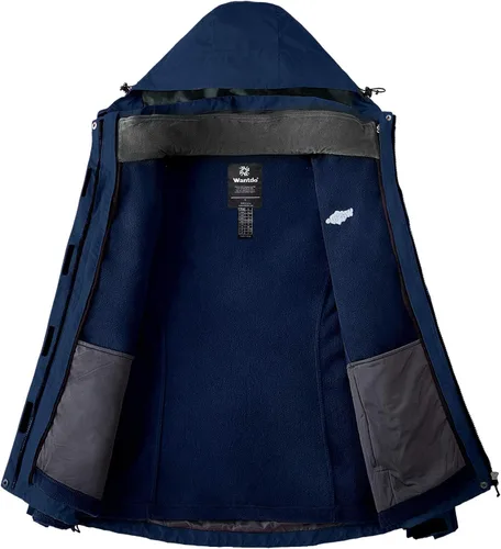 Vista 3 de Wantdo Chaqueta de esquí 3 en 1 para mujer, impermeable, con aislamiento, forro polar