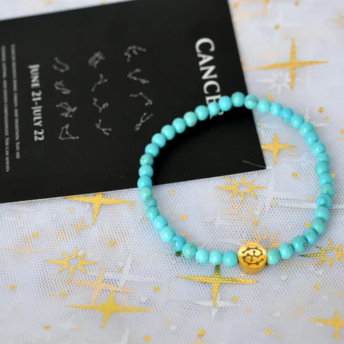 Vista 3 de Pulsera de constelación con signo de estrella de energía de 0.157 in con dije chapado en oro de 18 quilates para mujer