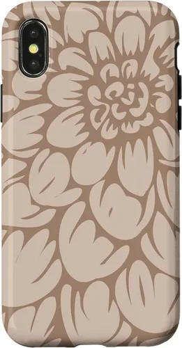 Vista 5 de iPhone 16 Cute Brown and Tan (Beige) Designer Flower Petals Case