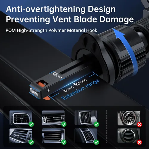 Vista 11 de SYNCWIRE Soporte para auto MagSafe 【Ventilación de anillo】【Rotación de 360°】【N55 magnético】 Soporte de teléfono para ventilación de aire, soporte