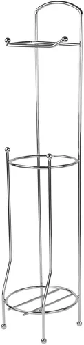 Vista 4 de Home Basics, soporte para pañuelos, para baño, con despachador, Plateado, Paquete de 1